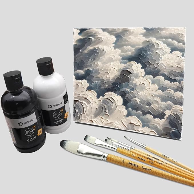 Artecho Titanium White Acrylic Paint 500ml / 17oz Large Bottle | Semi Glossy - Image 6