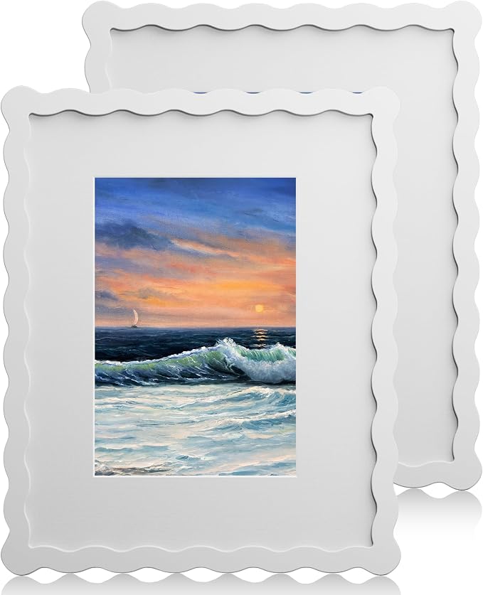8X10 Wavy Picture Frame With Mat by Unknown