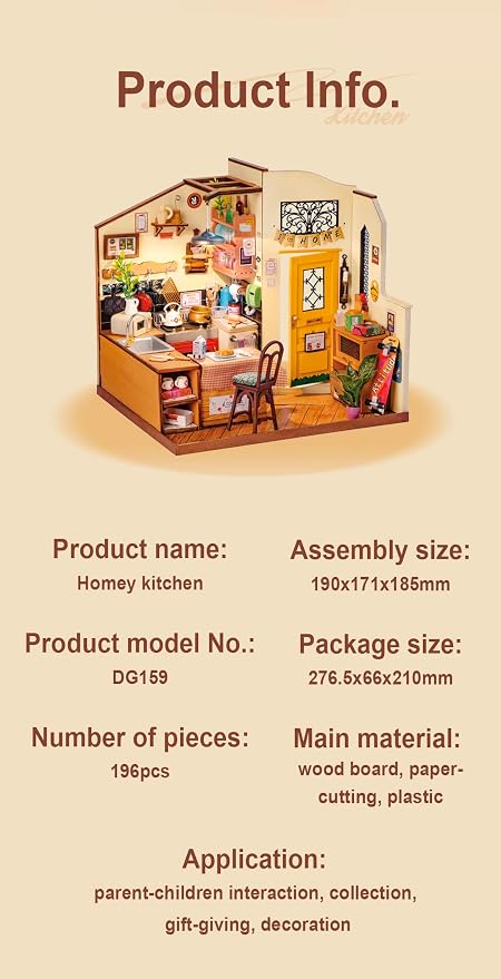 Rowood Miniature House Kit, DIY Miniature Dollhouse Kit - Image 7