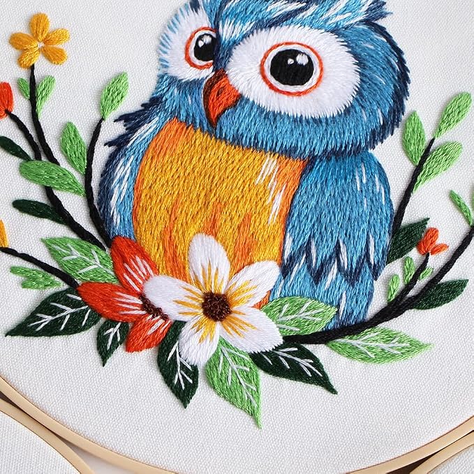 COCOMOX 3 Sets Embroidery Kit, Hand Embroidery Stiches Practice Kit - Image 3