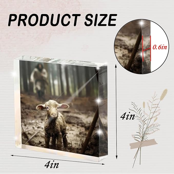 Christian Jesus And Lamb Religious Acrylic Desktop, Spiritual Gifts - Image 2
