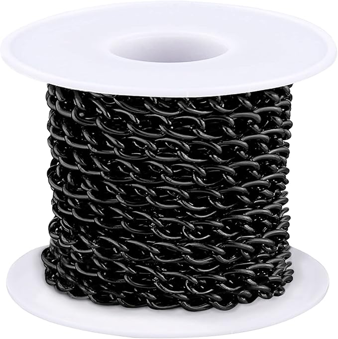 Jishi 16ft Aluminium Curb Chain Roll, Thick Twisted Chain Links, Jewelry Making by Jishi