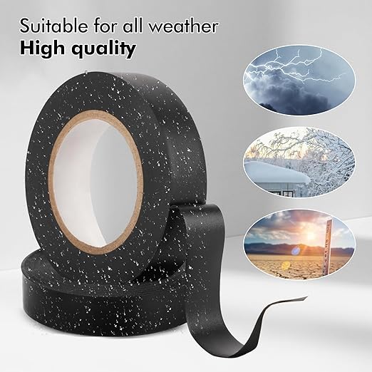 10 Pack Black Electrical Tape，0.70 in x 72ft，Waterproof High Temperature Electric Tape Weatherproof Home Outdoor Multipurpose Insulating Wire Wrapping