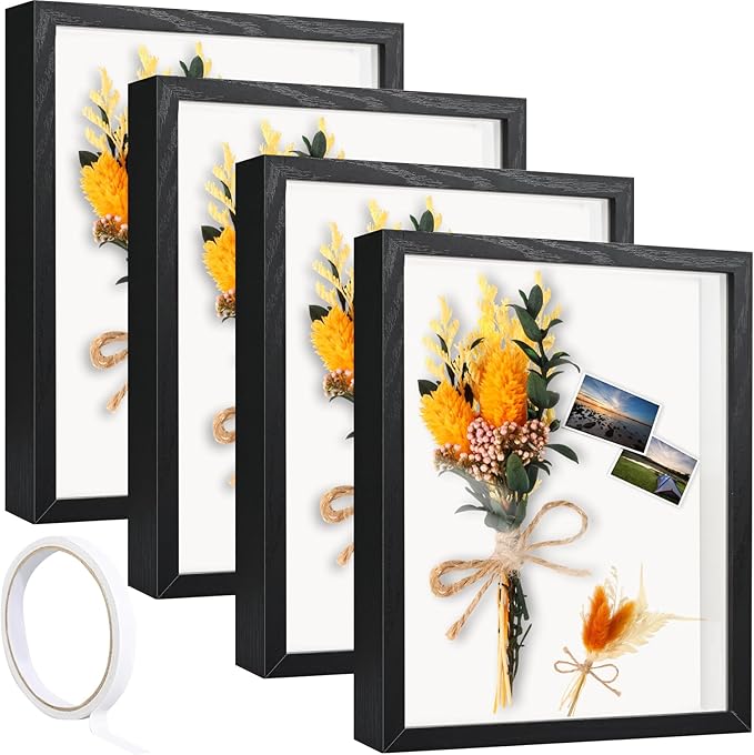 4 Pack 5 x 7in Shadow Box Frame, Shadow Boxes Display Cases by IWOLOMI