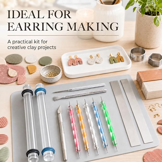 14 Polymer Clay Tools Acrylic Roller Clay Rolling Pin - Image 8