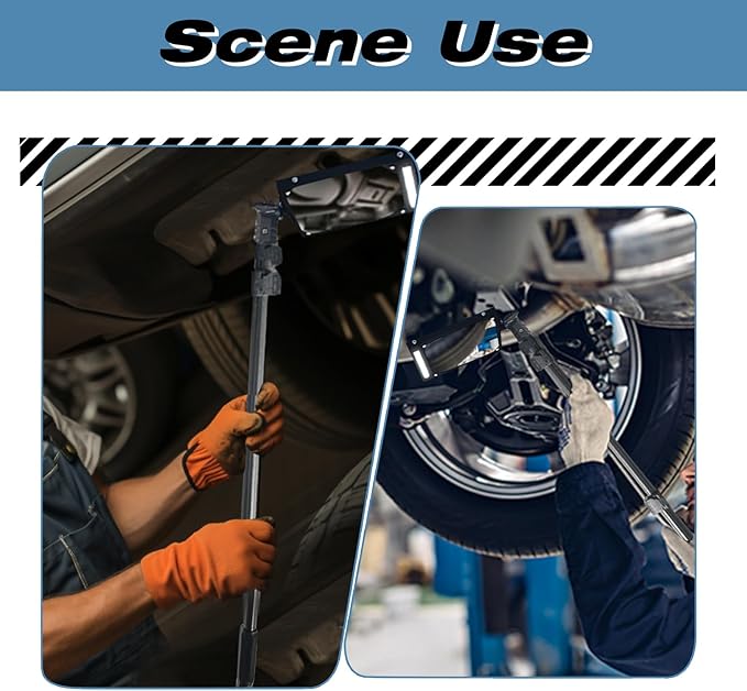 Under Vehicle Inspection Mirror with LED Light Adjustable Length,Rechargeable Inspection Mirror for Entry Security,Parking Lot Security,auto Maintenance,Equipment Inspection