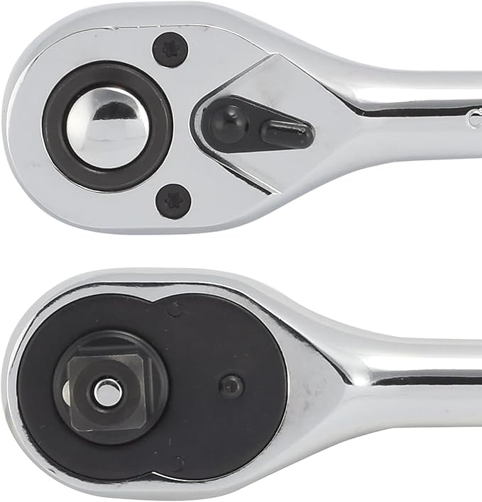 Neiko 03103A 1/2 Inch Ratchet Wrench, 72-Tooth Reversible Ratchet, Quick Release 1/2 Drive Ratchet, 10 Inch Oval Head Socket Wrench, CR-V Steel Rachet Wrench