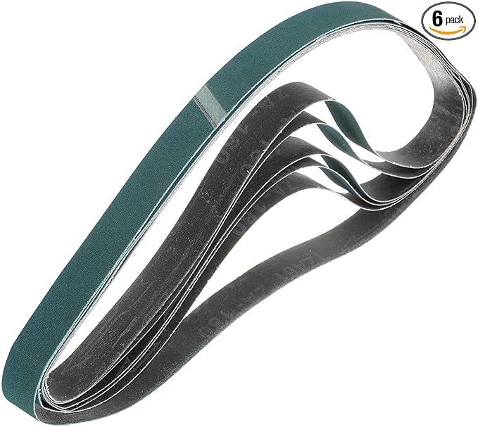 HARFINGTON 2 x 42 Inch Sanding Belts, 6 Pcs 180 Grit Zirconia Abrasive Belt Sander File Belt for Woodworking, Metal Polishing, Knife Sharpener