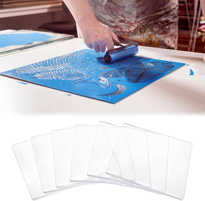 QWORK 6x6 Inch Gel Printing Plates 12 Pack, Reusable Monoprinting Plates - Image 8