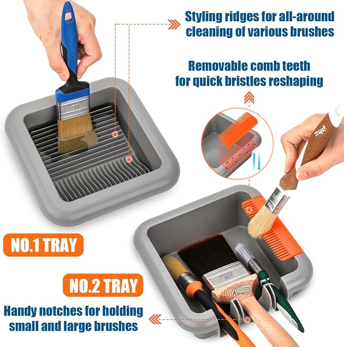 Paint Brush Cleaner Washer Trays Tool - Image 2