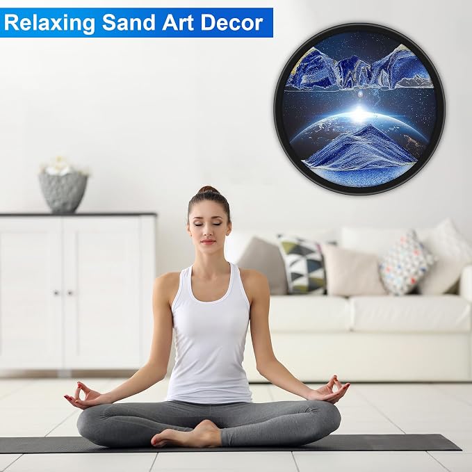 Mtadmai 24" Moving Sand Art, 3D Sand Art Pictures Deep Sea Sandscape Living - Image 2
