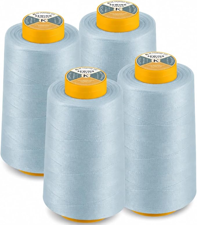 AK Trading 4-Pack Light Blue All Purpose Sewing Thread Cones of High Tensile by Fabrics%7CEventDecor%7CCrafts%7CUpholsteryFoam