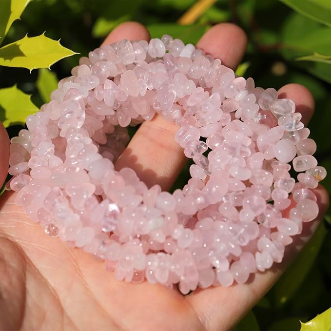 200 Pcs Crystal Chip Beads for Jewelry Making 5-8mm Rose Quartz | Natural Chip - Image 4