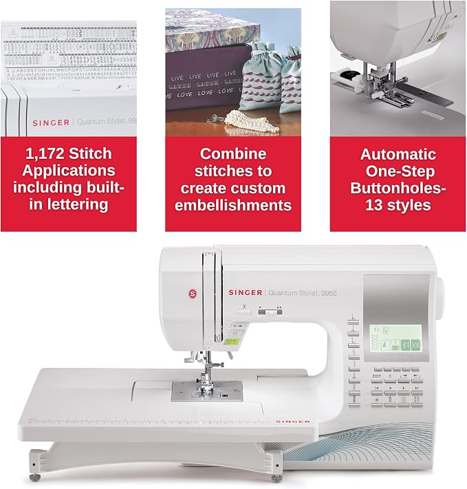 SINGER Quantum Stylist 9960 Computerized Sewing & Quilting Machine – Metal - Image 4