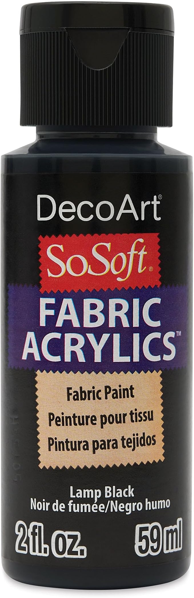 Deco Art SoSoft Fabric Acrylic Paint 2oz-Lamp Black by DecoArtAcrylicPaintCraftSupplies