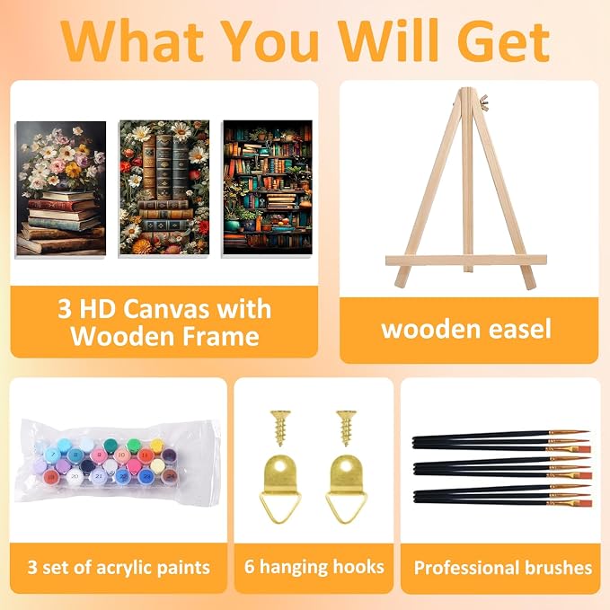 Mandun 3 Pack Paint by Numbers for Adult, Book Paint by Numbers Kit for Adults - Image 4