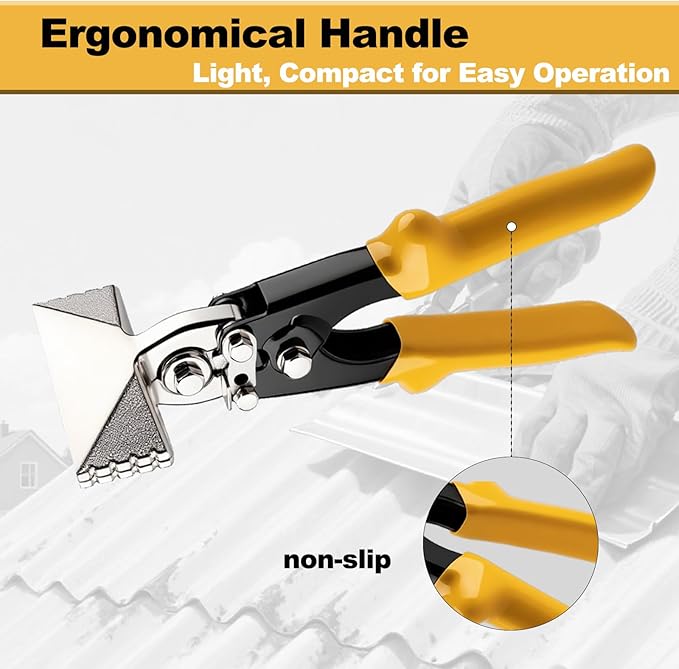 3 Inch Sheet Metal Hand Seamer, TPR Handle Straight Jaw Bender, Heavy Duty Precision Duckbill Pliers for Bending, Seaming, Flattening Ideal for HVAC Projects, Metalworking & DIY Repairs
