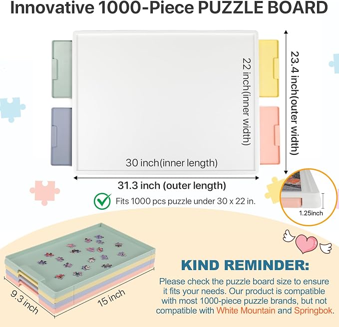 Playboda 1000 Pieces Rotating Plastic Puzzle Board - Image 2