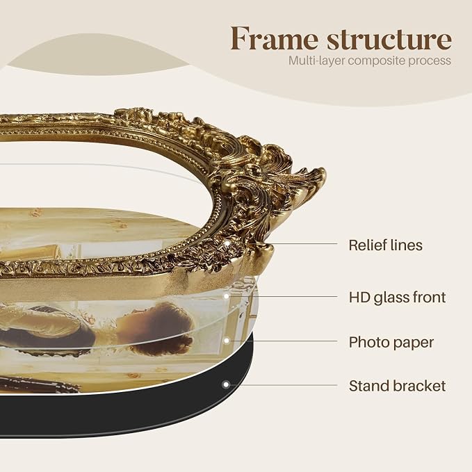 Cuspin Vintage Picture Frames 5x7 Gold Frame, Antique Arched Picture Frame - Image 6