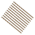 Drill Bit, #44 Cutting Diameter, 4341 HSS Gold Finish 118° Cutting Angle Number Jobber Bits - (Applications: for Drilling Soft Metal Plastic Wood), 10-Pieces