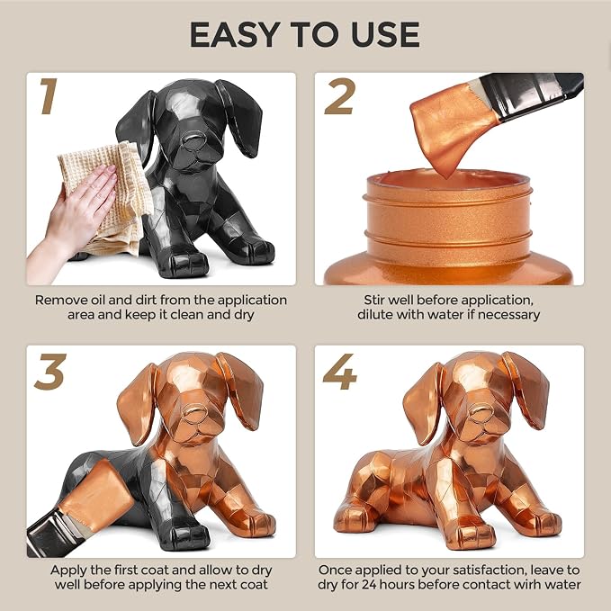 Nicpro Metallic Copper Acrylic Paint, 8.45oz/250ml Large Copper Leaf Paint | - Image 8