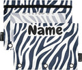 Custom Blue White Zebra Print Pencil Pouch by BOENLE-WELCOMEYOURCOMING