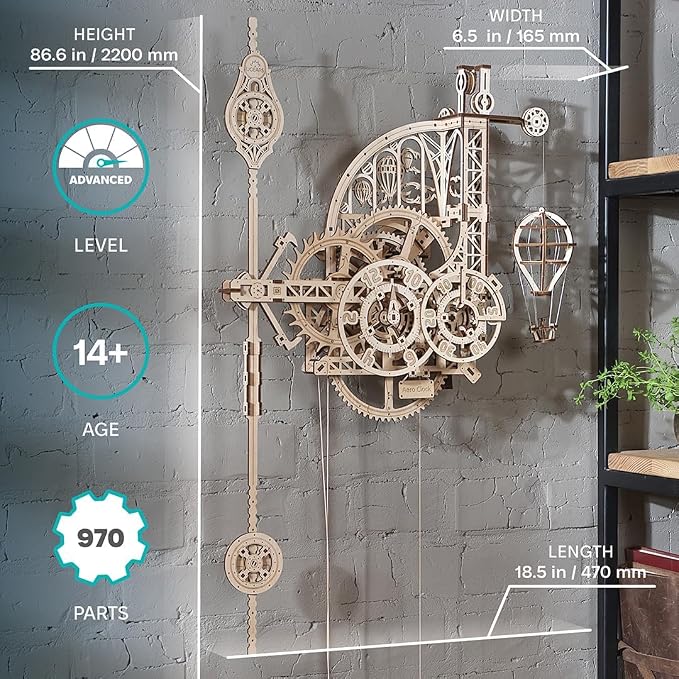 UGEARS Aero Clock Wooden 3D Puzzles - Image 7
