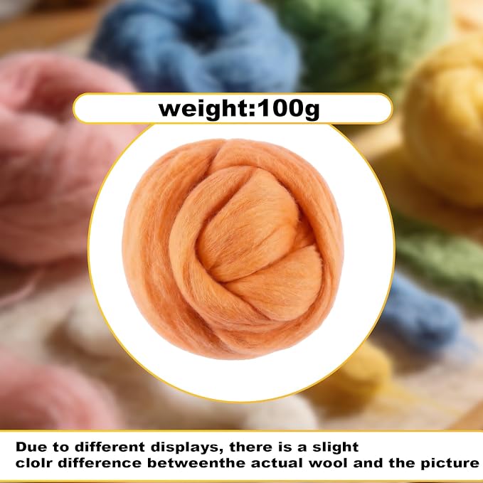 Wool Roving-3.5oz Needle Felting Wool, Soft Multi-Color Wool Fiber, Perfect - Image 2