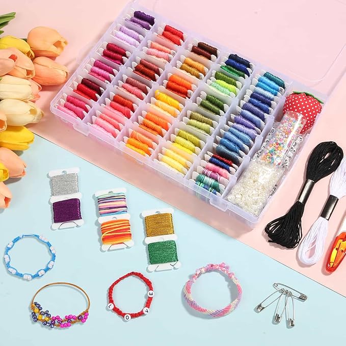 PAXCOO 985Pcs String Bracelet Making Kit, Friendship Bracelet String Kit - Image 5