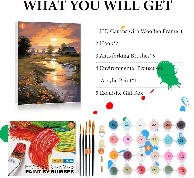 Fountor Framed Paint by Numbers Kit - Image 4