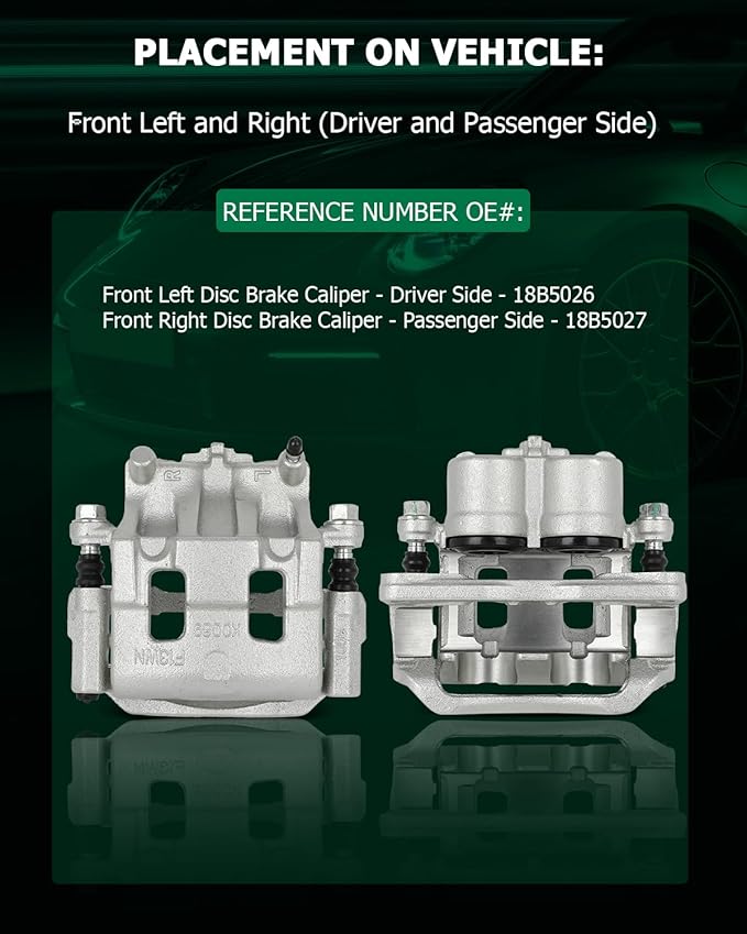 SCITOO 18B5026 18B5027 Front Left & Right Disc Brake Calipers Assembly w/Bracket For Ford For Edge 2007-2009