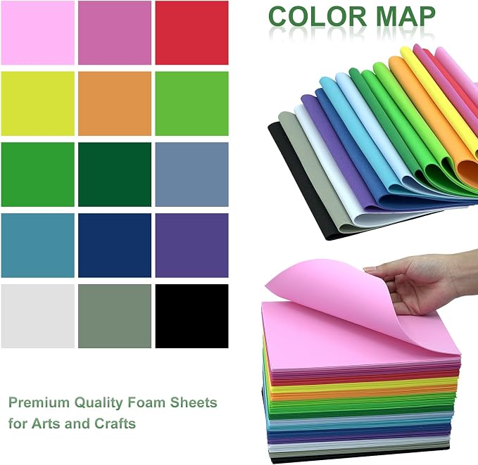 biguphate 90 Pack EVA Foam Sheets, 8 x 8IN, 1mm Thick Foam Paper - Image 4