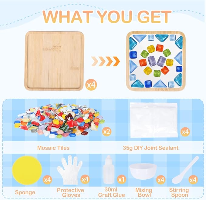 SAYAYA 4 Sets DIY Glass Mosaic Tiles - Image 3