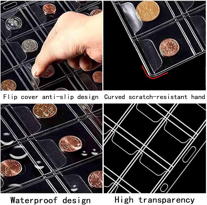 132 Pockets Coin Binder Collection Supplies Pages, Standard 9 Hole Coin - Image 3
