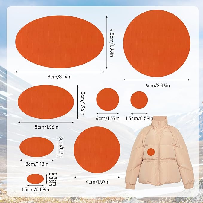 Down Jacket Repair Patches - Highly Effective Repair of Nylon Fabric, Waterproof Self-Adhesive Repair Patch for Down Jackets, Tents, Raincoats, Outdoor Equipment
