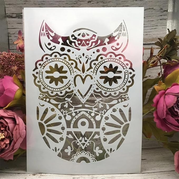 TIAMECH A4 Reusable Mandala Owl Stencil - Image 3