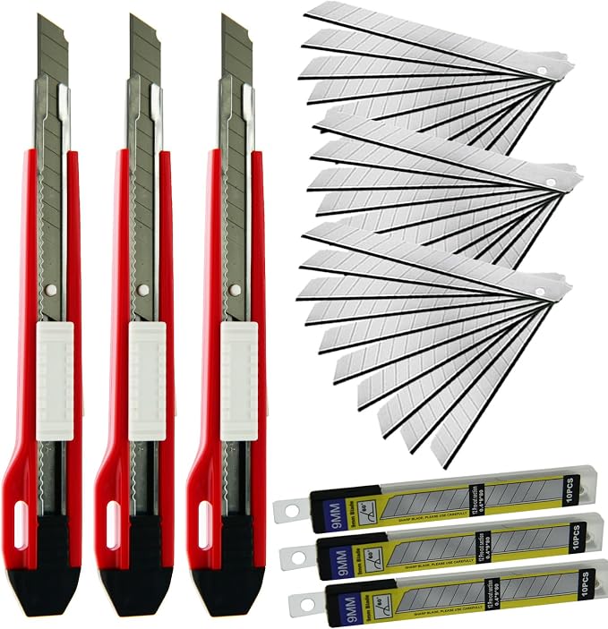 9mm Snap Off Utility Knife High Hardness Retractable Box Cutters - Image 6