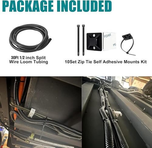 1/2 Inch Wire Loom Split Tubing - 30 ft Cord Protector Electric Wires Covers - Image 2