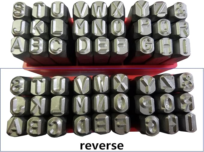 27pcs Heavy Duty Steel Stamp Uppercase Letter 3/64 1mm Hand Stamping Character Mark Code Alphabet Punch Kit for Bracelet Ring Jewelry Sheet Metal Plate Making Mold Die