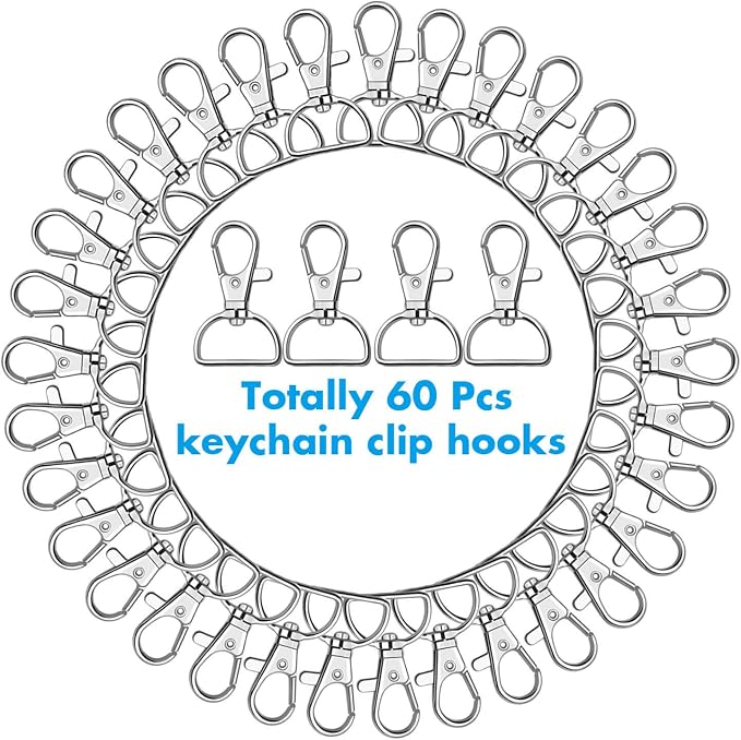 Key Chain Clip Hook, Anezus D Ring Clip Keychain Lanyard Swivel Snap Hooks Clip - Image 2