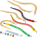 BBTO 20 Pieces Wooden Snake Bulk Jointed Flexible Unfinished Wooden Wiggly Snake by BBTO