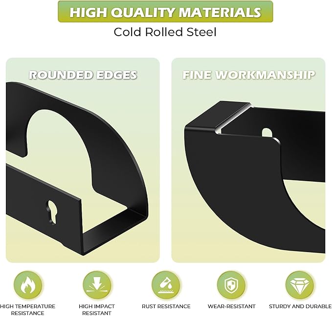 Black 8 Pack Heavy Duty Angle Grinder Wall Mount Bracket Holder for 5" Grinders - Wall Storage Rack with Tool Stand for Polishers & Grinding Accessories
