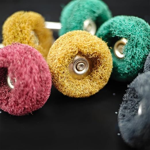 100Pcs Upgrades Abrasive Buffing Wheels,Wheels Burr for Rotary Tools-1/8(3mm) Shank,Rust Removal, Polishing.20Pcs Each