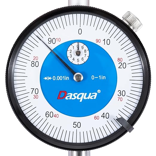 Dasqua Industrial Dial Indicator, Precision Dial Gaug, IP54 Shockproof Premium Dial Indicator 0-1",0.001 Graduation