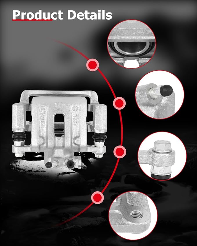 cciyu Rear Left Brake Caliper Assembly w/Bracket 18B5040 For Chevy For Captiva Sport/For Equinox,For GMC For Terrain,For Pontiac For Torrent,For Saturn For Vue