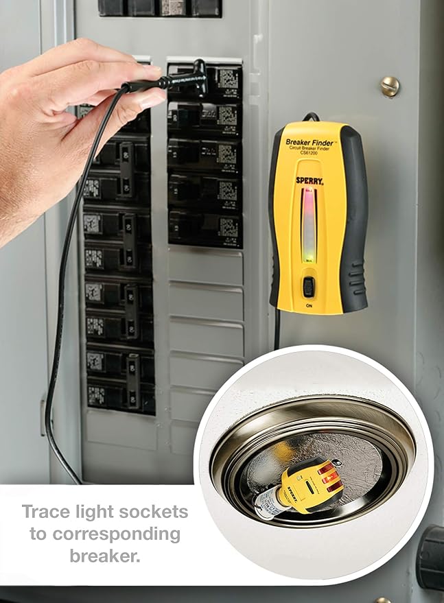 Sperry Instruments CS61200P Electrical, 120V AC, 60Hz, Includes: CS61200AS Light and Switch, 2 Pc Circuit Breaker Finder and Accessory Kit, As Shown in The Image