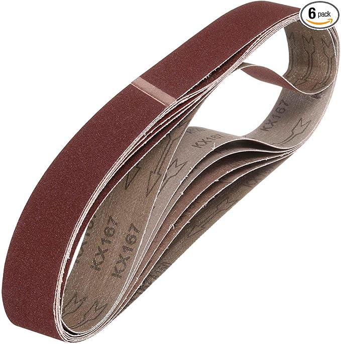 HARFINGTON 2 x 36 Inch Sanding Belts, 6 Pcs 180 Grits Aluminum Oxide Abrasive Belt Sander File Belt for Woodworking, Metal Polishing, Knife Sharpener