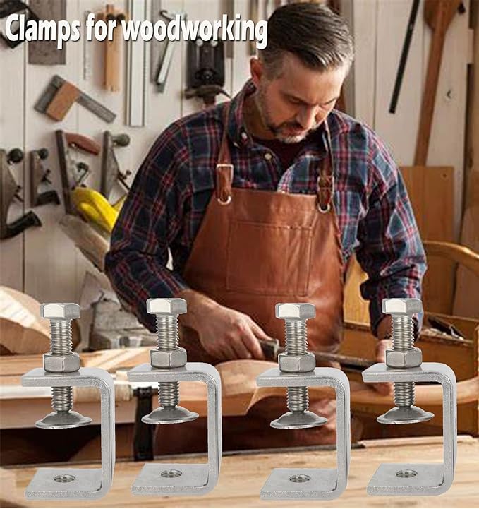 304 Stainless Steel C Clamp - Tiger Clamp Woodworking Clamp Heavy Duty C-clamp With Wide Jaw Openings (85MM)，4PCS