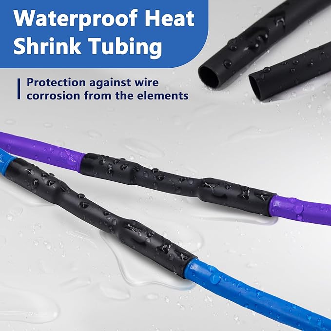 1/4" Heat Shrink Tubing, 33 Ft 3:1 Dual Wall Adhesive Lined Heat Shrink Tube, Marine Grade Waterproof Shrink Wrap Tubing, Electrical Industrial Automotive Sealing Shrink Tube for Wire Insulation
