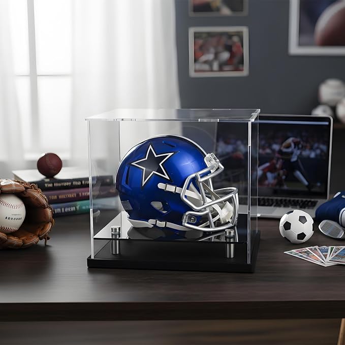 Mini Helmet Display Case, Self-Assembly Clear Acrylic Football Mini Helmet - Image 4
